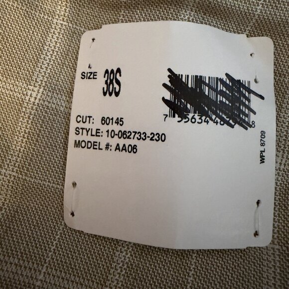 Arnold Brant Bamboo Blend Windowpane Plaid Beige 2 Btn 2 Vent Blazer Size 38 S - Picture 11 of 11